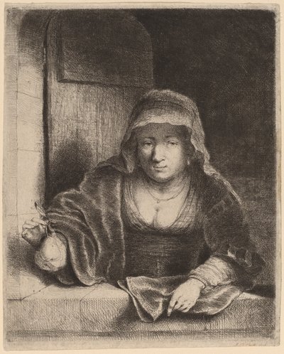A nő a körtével alkotó: Ferdinand Bol