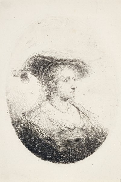 Fiatal hölgy tollas kalapban, 1644 alkotó: Ferdinand Bol