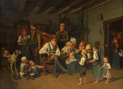 Gratuláció nagyapa születésnapjához alkotó: Ferdinand Georg Waldmüller