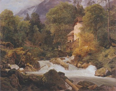 Malom a Königssee kifolyásánál alkotó: Ferdinand Georg Waldmüller
