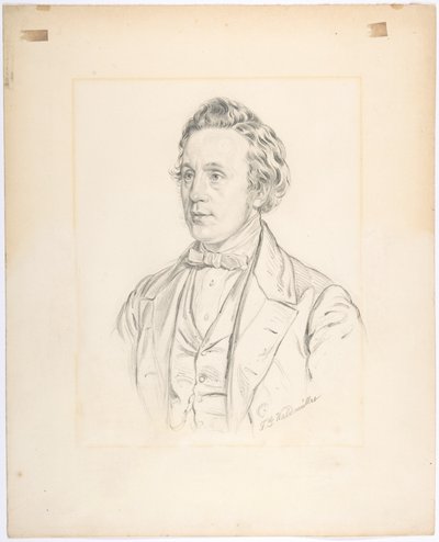 Franz Jauner portréja (Bécs 1832-1900 Bécs), bécsi színházigazgató és színész alkotó: Ferdinand Georg Waldmüller
