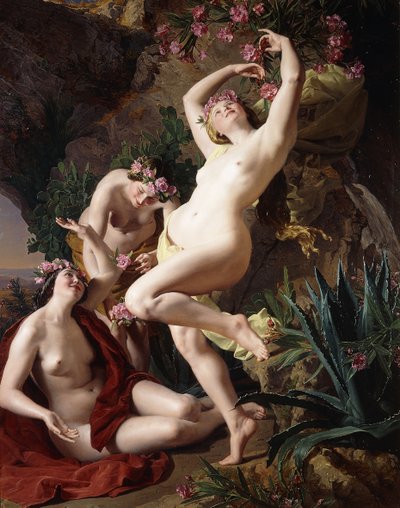 A nimfák Homérosz Odüsszeájában; A nimfák Homérosz Odüsszeájából, 1856 alkotó: Ferdinand Georg Waldmuller