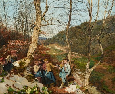 Kora tavasszal a bécsi erdőben alkotó: Ferdinand Georg Waldmuller