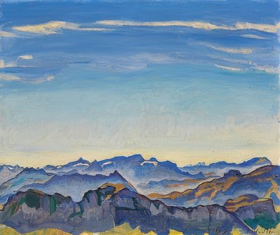 A Vaud-i Alpok a Rochers de Naye felől. 1917 alkotó: Ferdinand Hodler