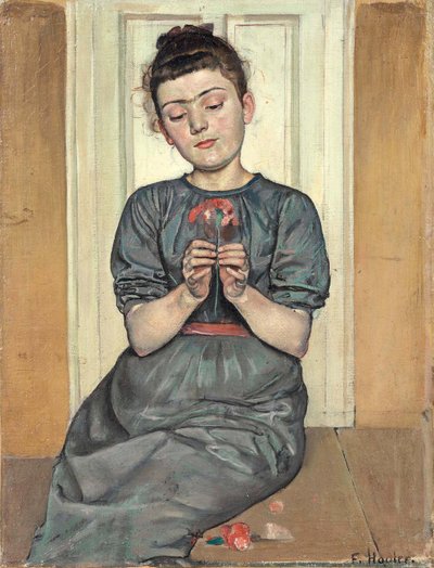 Virágkötészeti lány Lány szegfűvel, c. 1886 alkotó: Ferdinand Hodler
