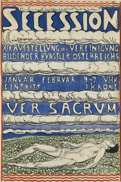 A bécsi szecessziós kiállítás plakátja alkotó: Ferdinand Hodler