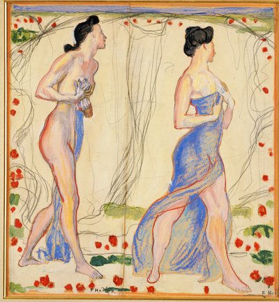 Tanulmány a "Die Cempfindung I" számára, 1901-2002 körül alkotó: Ferdinand Hodler