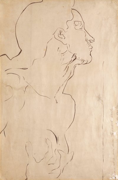 Tanulmány a „Feeling I”-hez (indiai tinta papíron) alkotó: Ferdinand Hodler