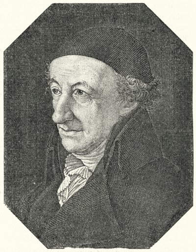 Christoph Martin Wieland német költő időskori portréja (metszet) alkotó: Ferdinand Jagemann