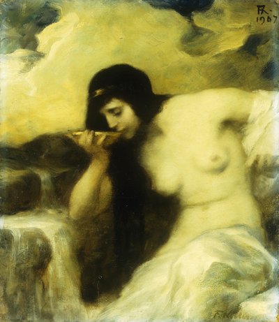 Egy nimfa iszik egy forrásnál, 1907 alkotó: Ferdinand Keller
