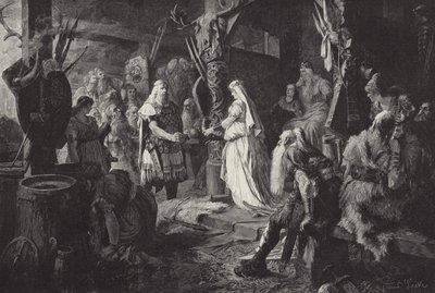 Frithjof bei Konig Ring (Frithjof a King Ring termében) (metszet) alkotó: Ferdinand Leeke