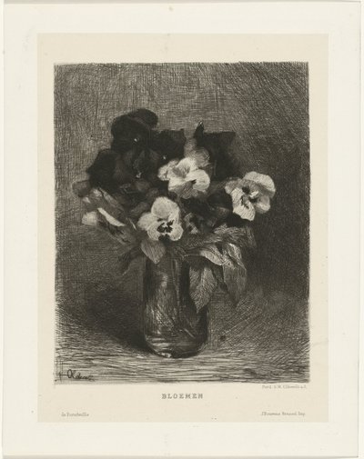 Ibolya vázában Virágok (cím a tárgyon) alkotó: Ferdinand Oldewelt