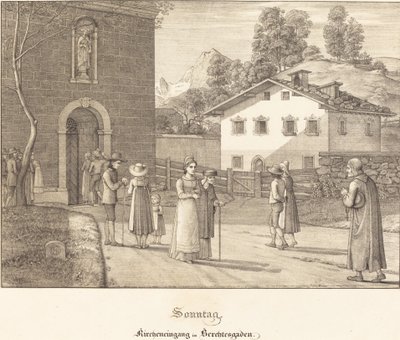 Vasárnap – Berchtesgaden melletti templomba járás alkotó: Ferdinand Olivier
