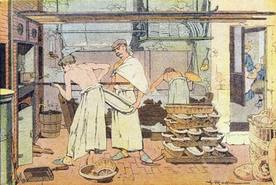 A pék, a gyermekkori képeskönyvben, 1900 körül (metszet) alkotó: Ferdinand Raffin