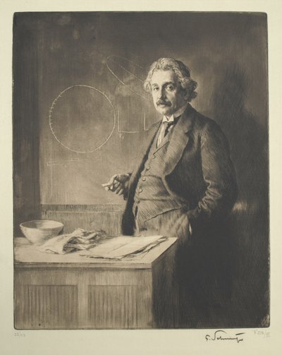 Albert Einstein portréja 1879-1955, 1921 alkotó: Ferdinand Schmutzer
