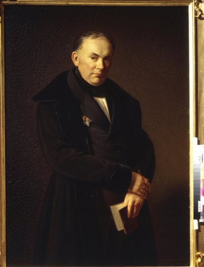 Vaszilij Andrejevics Zsukovszkij költő (1783-1852) portréja (V. Zsukovszkij költő portréja). Ferdinand Theodor Hidebrandt (1804-1874) festménye, olaj, vászon, 1844. Német művészet (Düsseldorf) alkotó: Ferdinand Theodor Hildebrandt