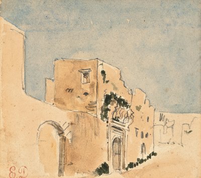A Moroccan building (pencil & watercolor on paper) alkotó: Ferdinand Victor Eugene Delacroix