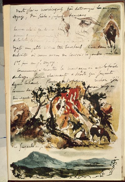 Notebookok Marokkóból. Eugene Delacroix rajza (1798-1863) alkotó: Ferdinand Victor Eugene Delacroix