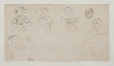 Figuratanulmányok, 1800-1899 körül (grafit, vászonpapír) alkotó: Ferdinand Victor Eugene Delacroix