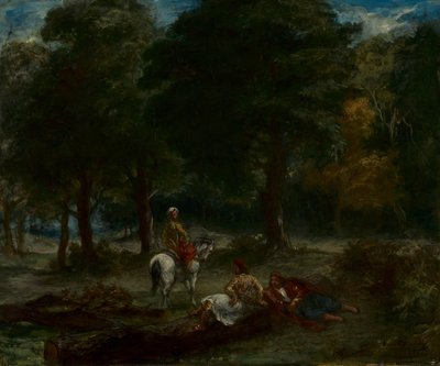 Erdőben pihenő görög lovasság, 1858 alkotó: Ferdinand Victor Eugene Delacroix