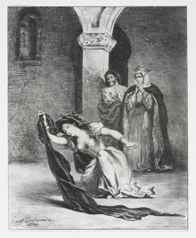 Hamlet: Ophelia éneke, 1834. alkotó: Ferdinand Victor Eugene Delacroix