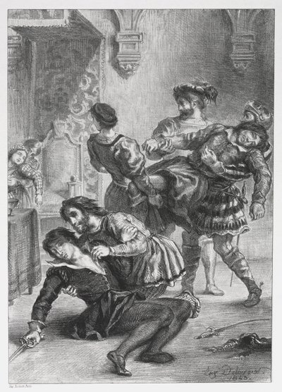 Hamlet: Hamlet halála, 1843. alkotó: Ferdinand Victor Eugene Delacroix
