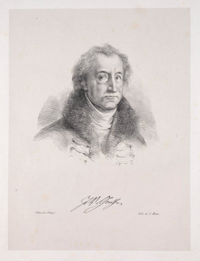 Illusztrációk a Fausthoz: Frontispiece – Johann Wolfgang von Goethe portréja, 1828. alkotó: Ferdinand Victor Eugene Delacroix