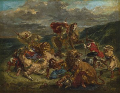 Oroszlánvadászat, 1860-61 alkotó: Ferdinand Victor Eugene Delacroix