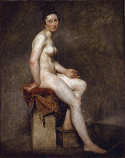 Meztelenül ülve azt mondja Miss Rose – Olaj, vászon alkotó: Ferdinand Victor Eugene Delacroix