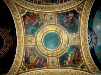 Költészet: Ovidius a barbárok között, Sándor és Homérosz versei, Akhilleusz, Hésziódosz görög költő és a múzsa nevelése”” Eugene Delacroix (1798-1863) festménye a Nemzetgyűlés könyvtárának ötödik kupolájában, 1846 körül Palais alkotó: Ferdinand Victor Eugene Delacroix