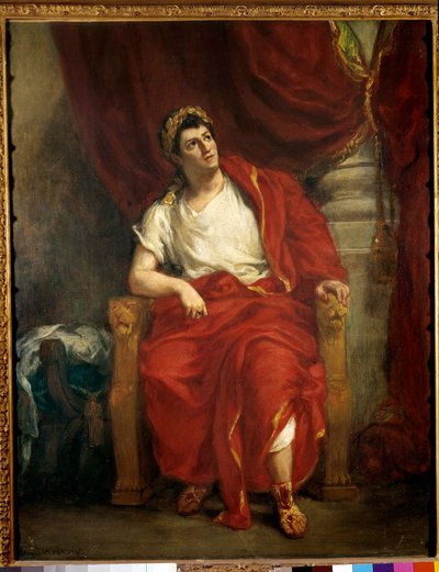 Francois-Joseph (Francois Joseph) Talma (1763-1826) humorista portréja, aki Nerót tolmácsolja Jean Racine Britannicus””” című darabjában” Eugene Delacroix (1798-1863) festménye 1853 Dim. 0,92 x 0,73 m Párizs, francia vígjáték alkotó: Ferdinand Victor Eugene Delacroix