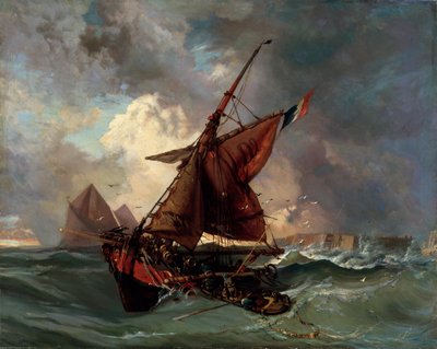 Hajók a viharos tengeren, 19. század alkotó: Ferdinand Victor Eugene Delacroix