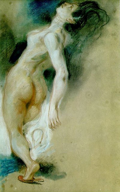 Tanulmány a Sardanapalus halálához (pasztell, vörös és fehér kréta, papír) alkotó: Ferdinand Victor Eugene Delacroix