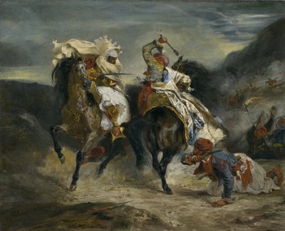 A Giaour és Hassan harca, 1826 alkotó: Ferdinand Victor Eugene Delacroix