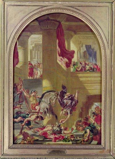Heliodorus kiűzése a templomból, 1857 körül alkotó: Ferdinand Victor Eugene Delacroix