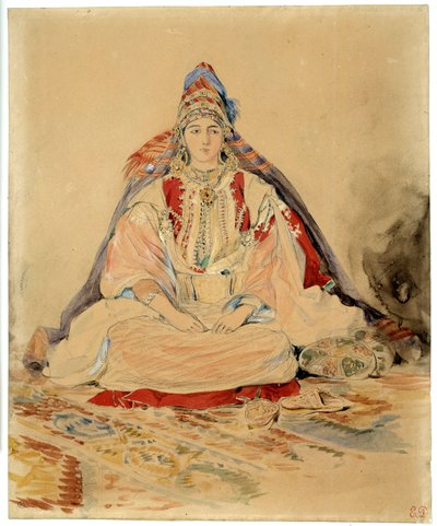 A tangeri zsidó házasság. Eugene Delacroix akvarellrajza (1798-1863) alkotó: Ferdinand Victor Eugene Delacroix