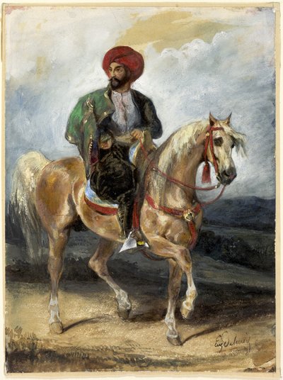 A török lovas, 1834 körül (gouache és akvarell, papír) alkotó: Ferdinand Victor Eugene Delacroix