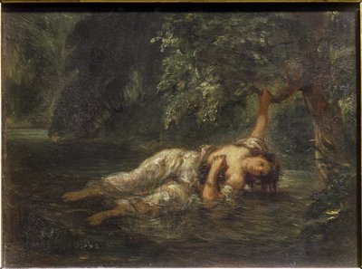 Ophelie halála - olaj, vászon alkotó: Ferdinand Victor Eugene Delacroix