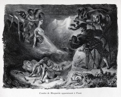 Gretschen árnyéka megjelenik Faustnál alkotó: Ferdinand Victor Eugene Delacroix
