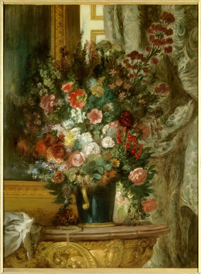 Váza virágokkal a konzolon Eugene Delacroix festménye (1798-1863) 1850 Méret: 1,35 x 1,02 m Montauban, Musee Ingres alkotó: Ferdinand Victor Eugene Delacroix