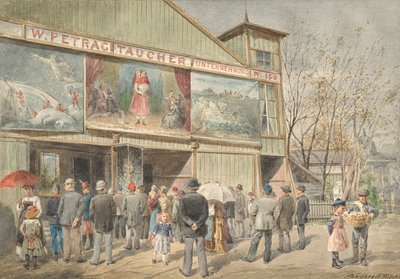 A bécsi Wurstelpraterben alkotó: Ferdinand Weckbrodt