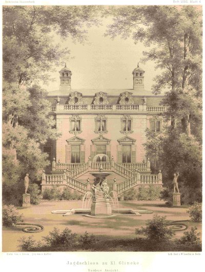 Berlin Jagdschloss Glienicke elölnézetből alkotó: Ferdinand von Arnim