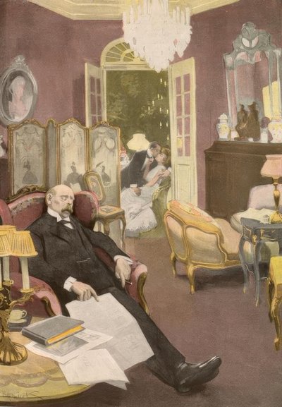 Ó, szép álom volt: karácsonyfa, és a feleségem minden szeretője hozzá volt kötve! alkotó: Ferdinand von Reznicek
