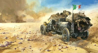 Tízezer mérföldes autóverseny (gouache, papír) alkotó: Ferdinando Tacconi