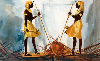 A Tukankhamon sírját őrző két őrszem... alkotó: Ferdinando Tacconi