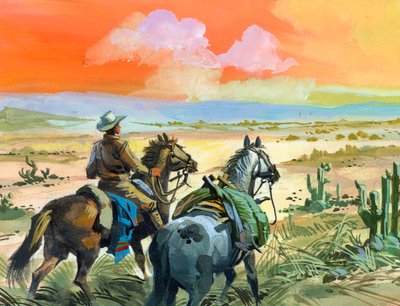 Tschiffely a Santiago de Estero sivatagi országában alkotó: Ferdinando Tacconi