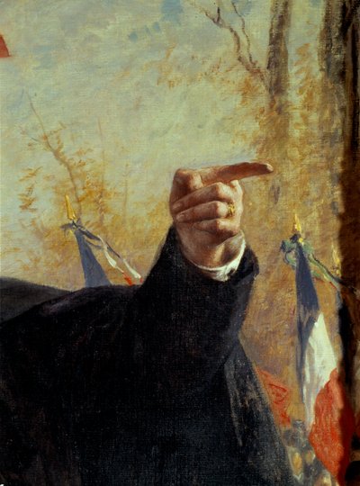 Kéz. Részlet Paul Deroulede (1846-1914) francia nacionalista fegyveres, ujját mutató portréjából. Fernand Cormon (1845-1924) festménye alkotó: Fernand Cormon