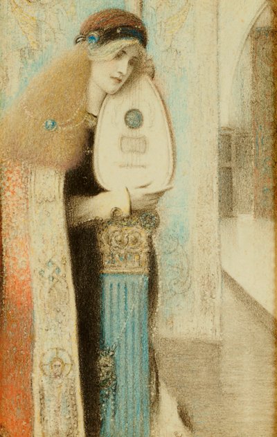 Egy zenész, 1899 körül alkotó: Fernand Khnopff