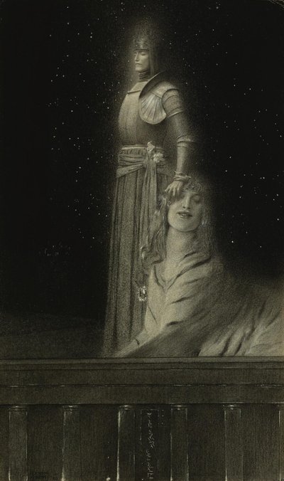 Avec Verhaeren: Un Ange With Verhaeren: An Angel, 1889. alkotó: Fernand Khnopff
