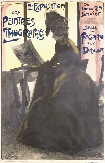 Plakát a "Litográfiai festők második kiállításához", Salle du Figaro, Párizs alkotó: Fernand Louis Gottlob